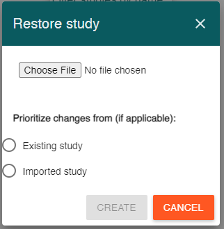 Procedure to follow to import a study database